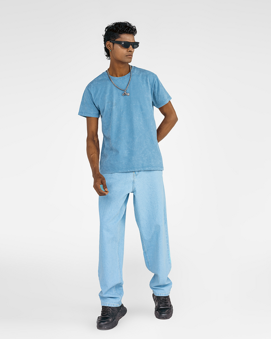 Regular Fit Acid Wash Tee - Fabric Pure Cotton