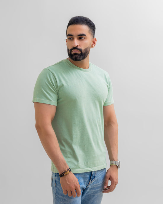 Spanish Green Regular Fit Acid Wash Tee Unisex