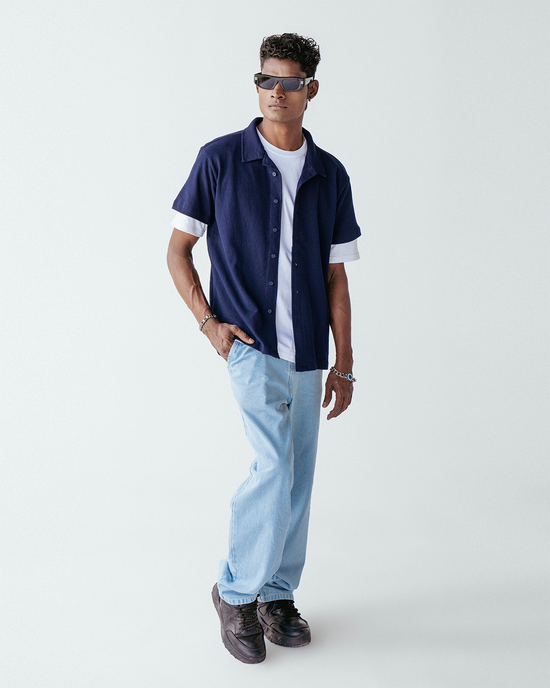 Blue Voguetella Interlock Polo Shirt Unisex