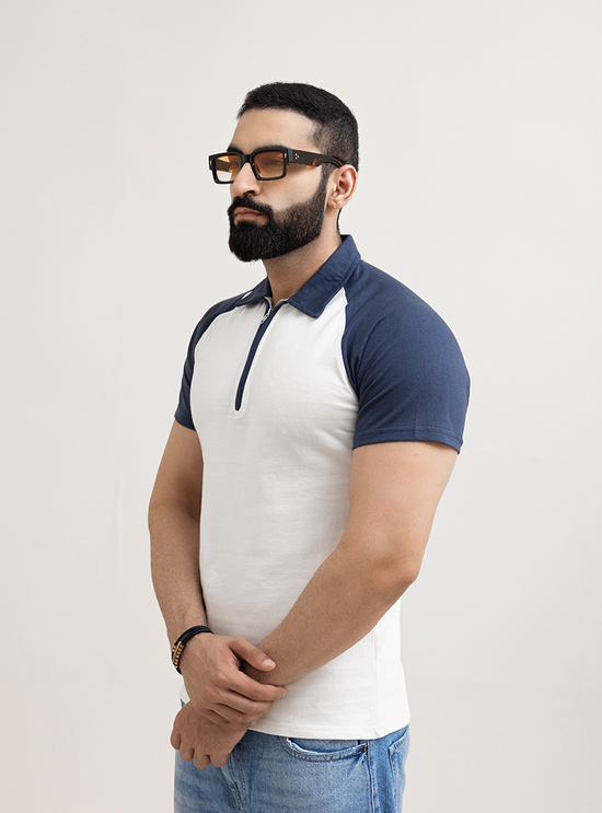 Men Solid Patchwork Polo Shirt