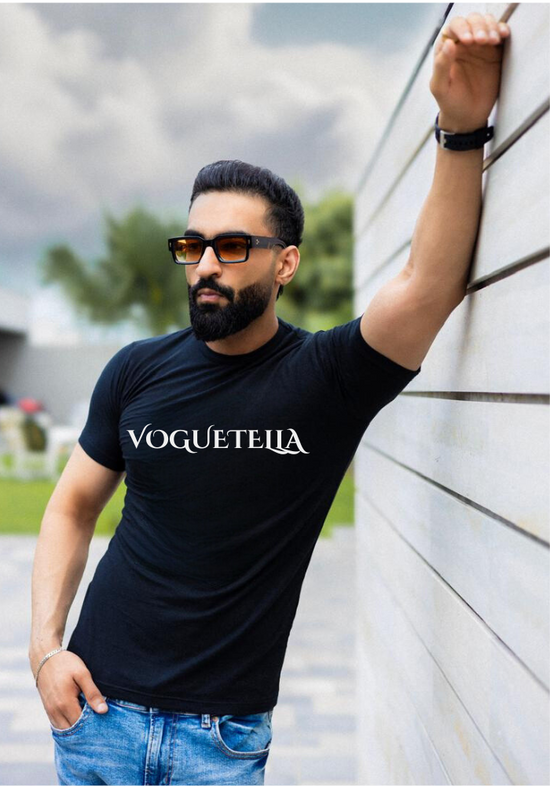 Voguetella Printed Black T-Shirt - Unisex