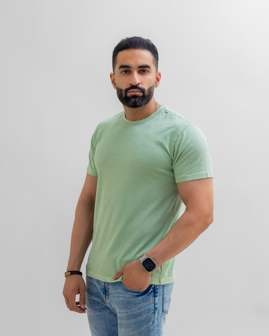Spanish Green Regular Fit Acid Wash Tee Unisex