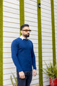VOGUE CREWNECK PULLOVER SWEATER LONG SLEEVE NAVY BLUE UNISEX