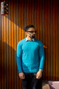 VOGUE CREWNECK PULLOVER SWEATER LONG SLEEVE CERULEAN -UNISEX