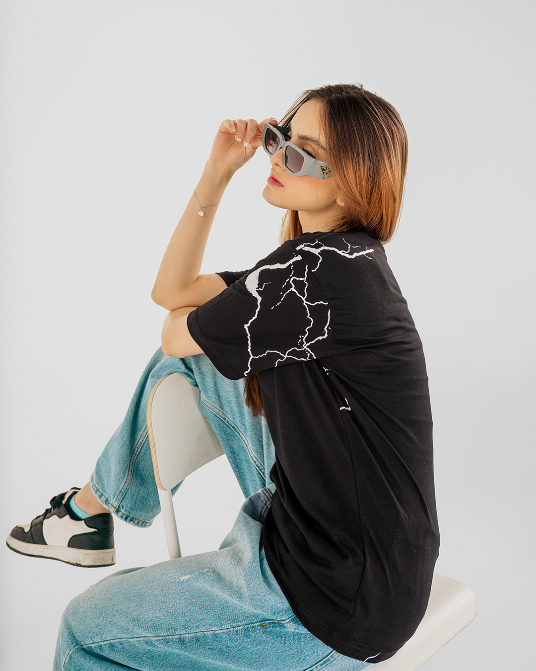 Neon Pulse Graphic Oversized Unisex T-Shirt