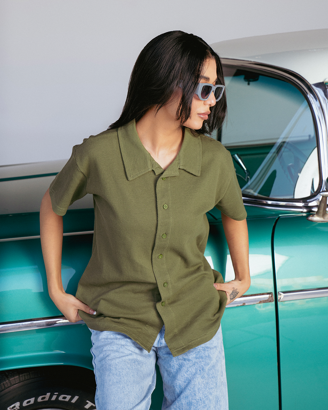 Greyish Brown Vogue Interlock Unisex Polo Shirt