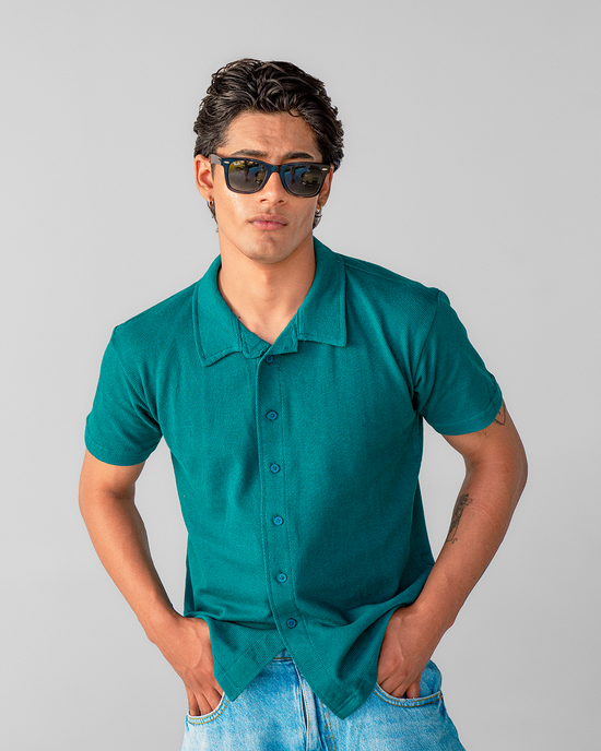 Deep Aqua Vogue Interlock Polo Shirt - Unisex