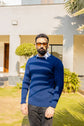 VOGUE CREWNECK PULLOVER SWEATER LONG SLEEVE NAVY BLUE UNISEX