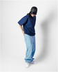 Afsana Blue Oversized Embossed T-Shirt Women