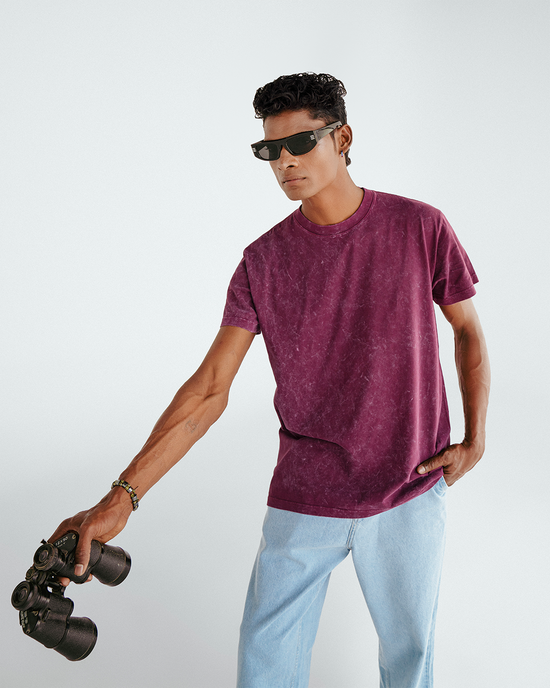 Rouge Regular Fit Acid Wash Tee Unisex