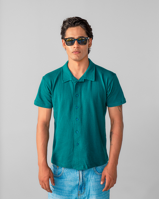 Deep Aqua Vogue Interlock Polo Shirt Unisex