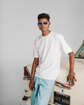 Afsana White Oversized Embossed T-Shirt