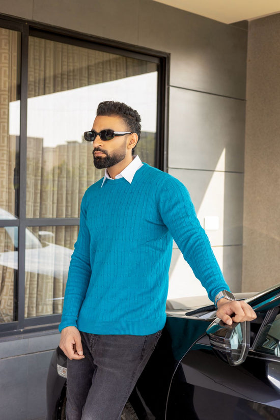 CREWNECK SWEATER LONG SLEEVE CERULEAN