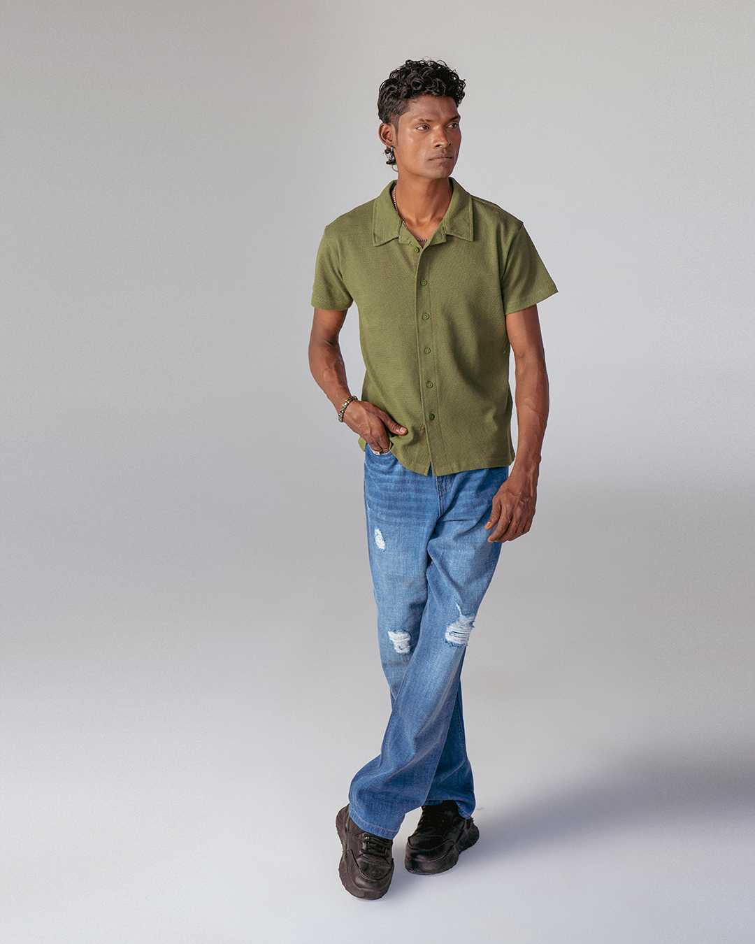 Greyish Brown Vogue Interlock Unisex Polo Shirt