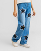 Star Cut Girls Wide Leg Denim Jeans
