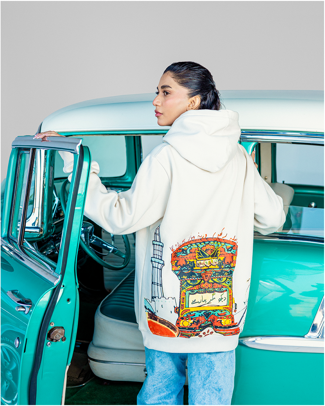 Vintage Oversized White Hoodie For Men/Couples Hooded Pullover