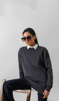 VOGUE CREWNECK PULLOVER SWEATER LONG SLEEVE CINEREOUS - UNISEX