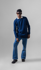 VOGUE CREWNECK PULLOVER SWEATER LONG SLEEVE NAVY BLUE UNISEX