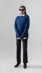 VOGUE CREWNECK PULLOVER SWEATER LONG SLEEVE NAVY BLUE UNISEX