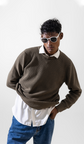 VOGUE CREWNECK PULLOVER SWEATER LONG SLEEVE OLIVE