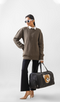 VOGUE CREWNECK PULLOVER SWEATER LONG SLEEVE OLIVE