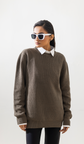 VOGUE CREWNECK PULLOVER SWEATER LONG SLEEVE OLIVE
