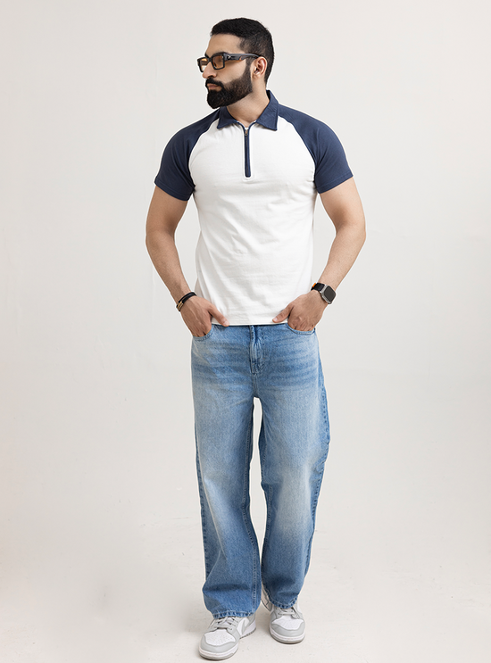 Men Solid Patchwork Polo Shirt