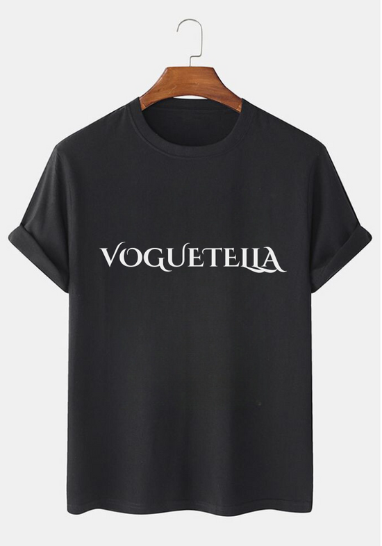 Voguetella Printed Black T-Shirt - Unisex