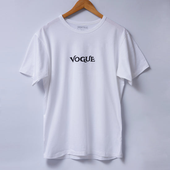 Vogue Printed Unisex White T-Shirt