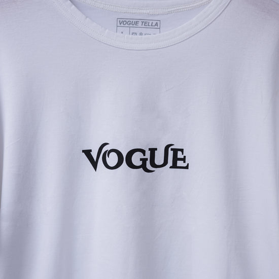 Vogue Printed Unisex White T-Shirt