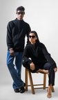 VOGUETELLA Executive Class Unisex Zipper Cable Knit Sweater Black