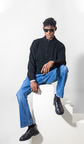 VOGUETELLA Executive Class Unisex Zipper Cable Knit Sweater Black