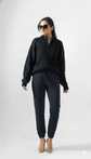 VOGUETELLA Executive Class Unisex Zipper Cable Knit Sweater Black