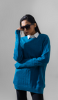 VOGUE CREWNECK PULLOVER SWEATER LONG SLEEVE CERULEAN -UNISEX